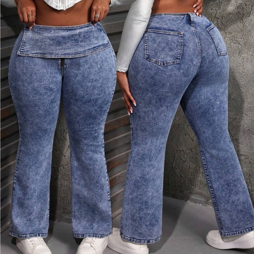 Vintage Blue High-Waisted Bootcut Jeans